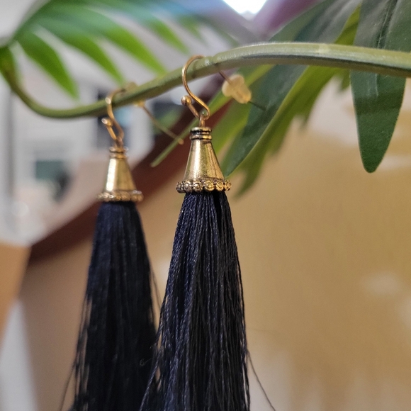 Francesca's Navy tassel earrings - Picture 2 of 2
